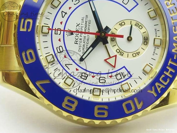 Best AAA Replica Sites Edition 3577 Bracelet II YG On YachtMaster YG Cozy 116688 Ceramic Bezel Best A White 1:1 Blue Dial JF 1224